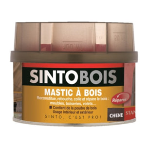 Mastic SINTOBOIS + Tube durcisseur SINTO - Chêne - Boite 500 ml - 33701