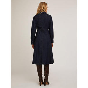 Motivi - Vestido camisero en denim - Azul