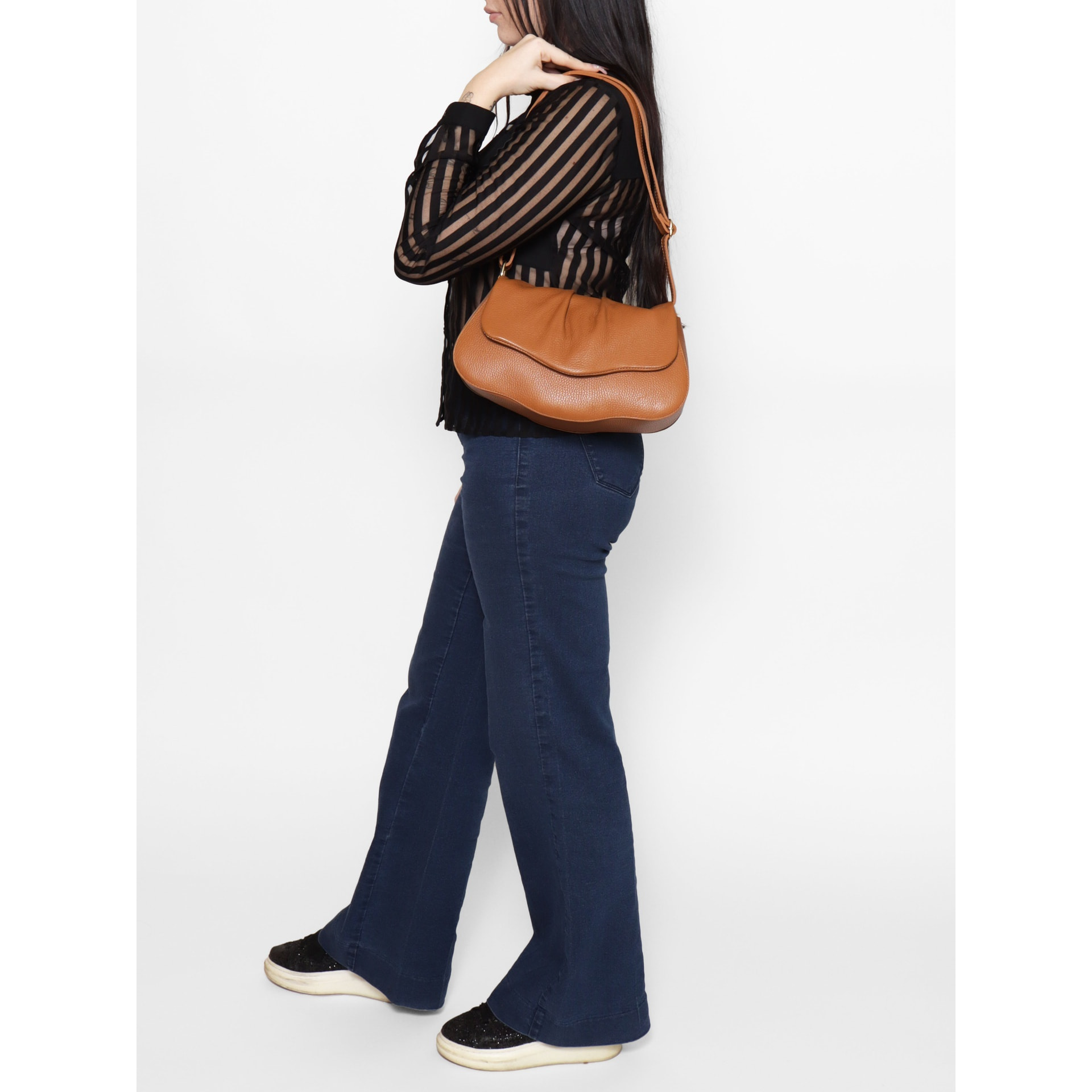 Borsa a spalla da donna - Modello False - Vera pelle - 30.5 x 19.5 x 9.0 cm