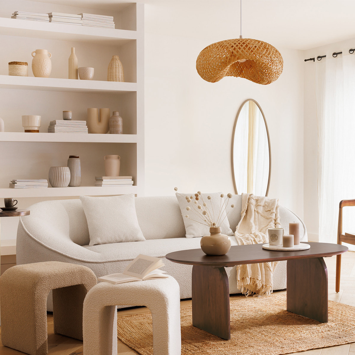 Suspension "Beddy" en métal D50cm marron