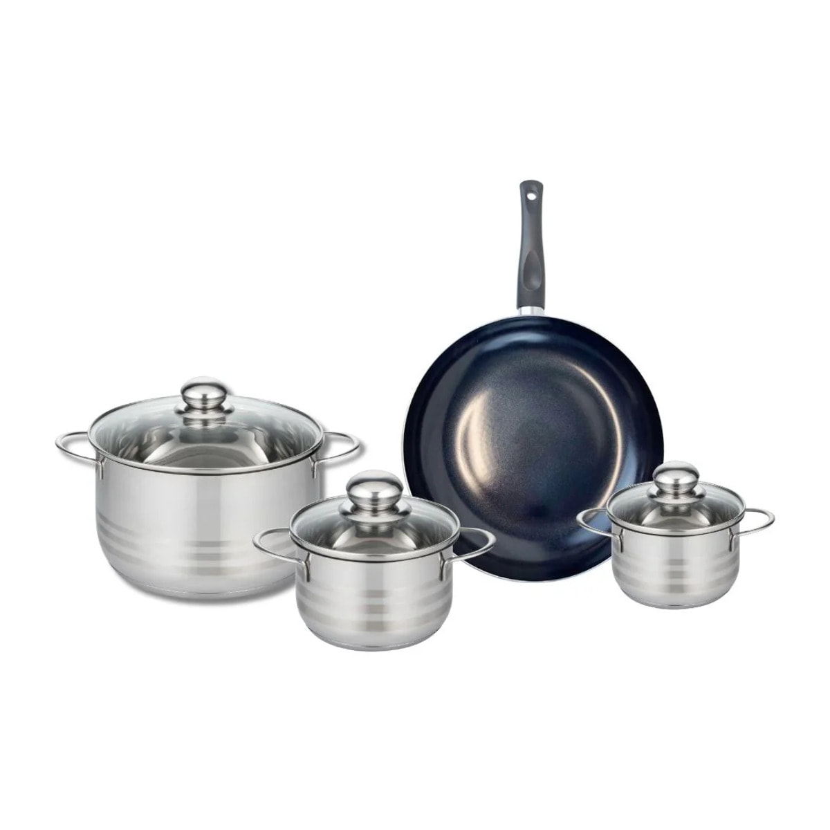 Ensemble de 1 Poêle de cuisson 24 cm et 3 faitouts 12, 14 et 20 cm Elo Prima Brillant