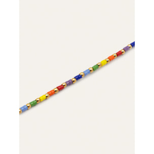 Tobillera Rainbow Acero Baño Oro