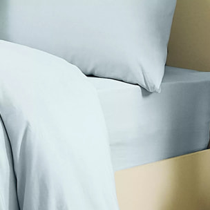 Drap housse b35 lin & coton 160 g/m² uni bleu Le metis francais aqua