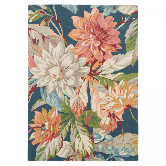 Tapis salon et chambre fait à la main en laine motif floral RAJO