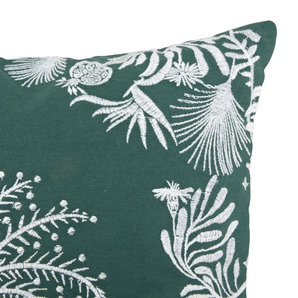 Coussin brodé The palm resort 45x45cm vert