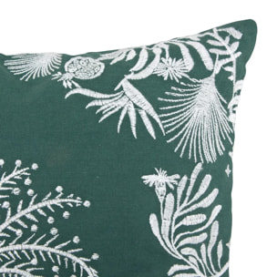 Coussin brodé The palm resort 45x45cm vert