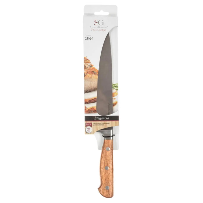 Couteau de chef acier "Elegancia" lame 22cm