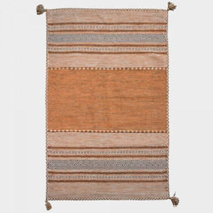 Tapis kilim Buvo tissé à la main en Coton