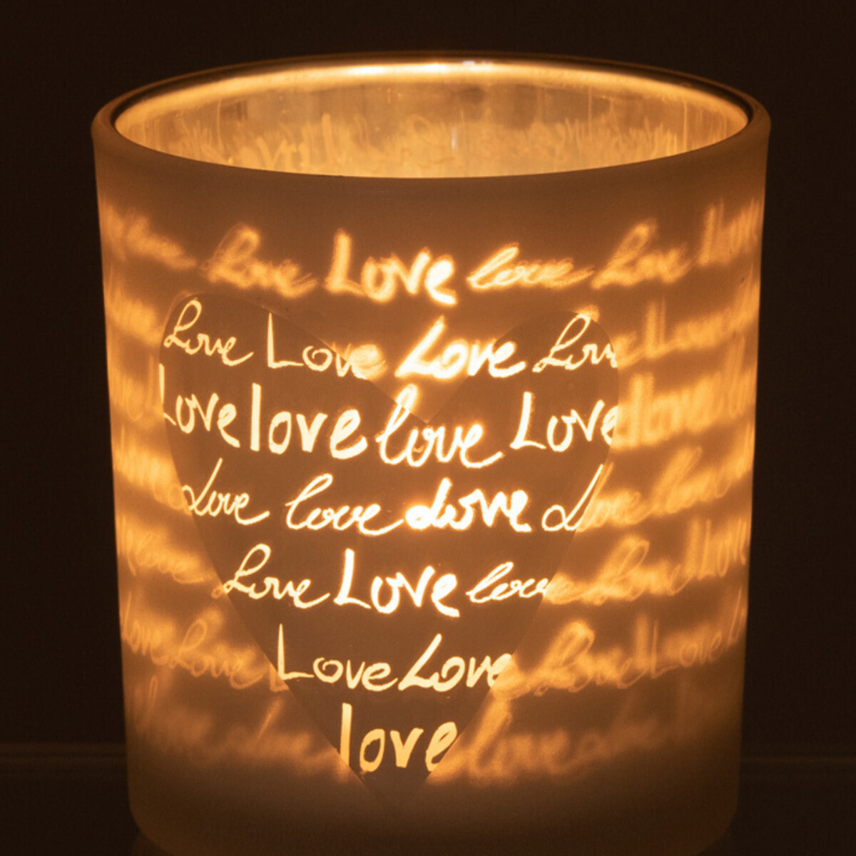 J-line photophore Love - verre - blanc - small - 6 pcs