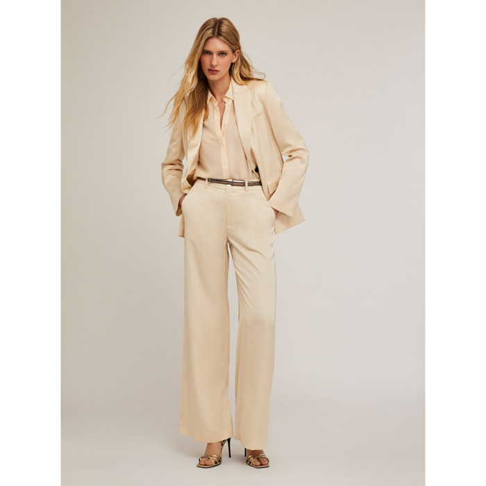Motivi - Pantaloni palazzo in raso satin - Beige