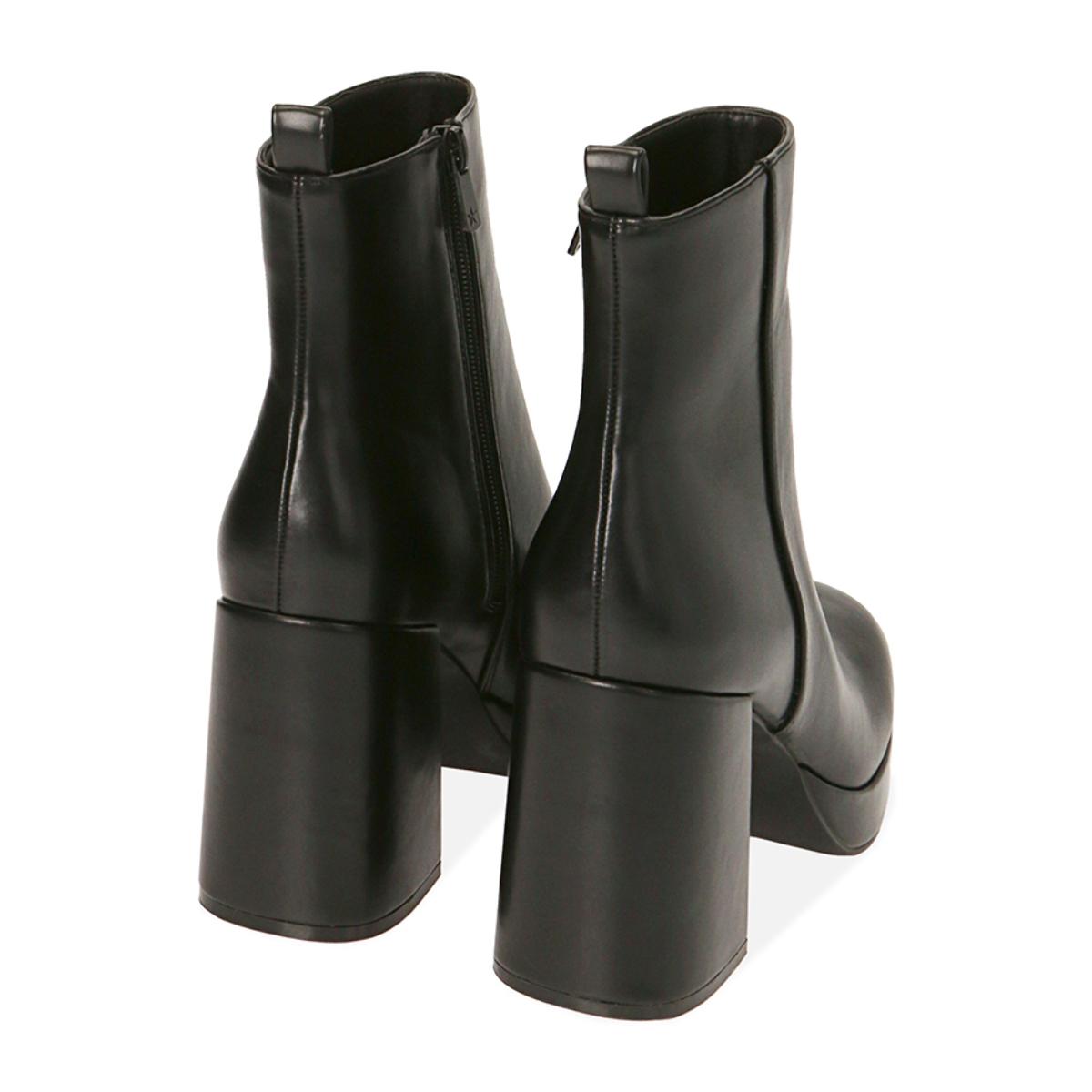 Ankle boots neri, tacco 9,5 cm