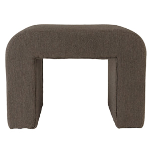 LEOPOLD - Pouf en tissu petite bouclette taupe foncé
