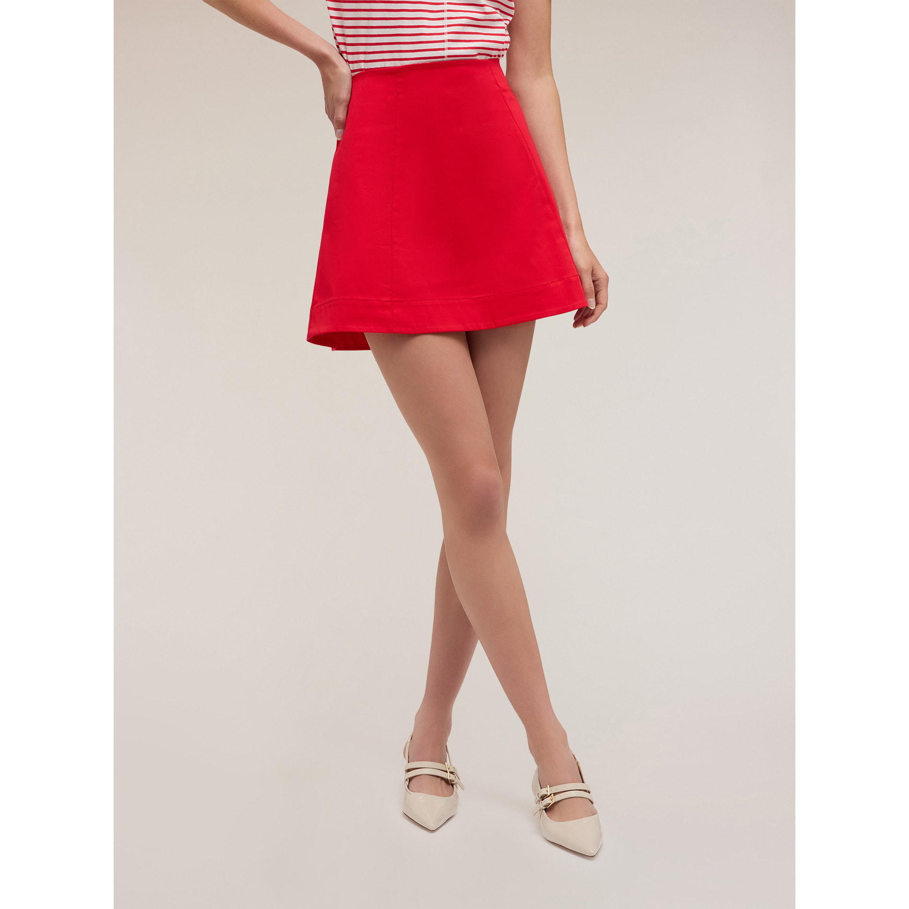 Motivi - Gonna corta flare - Rosso