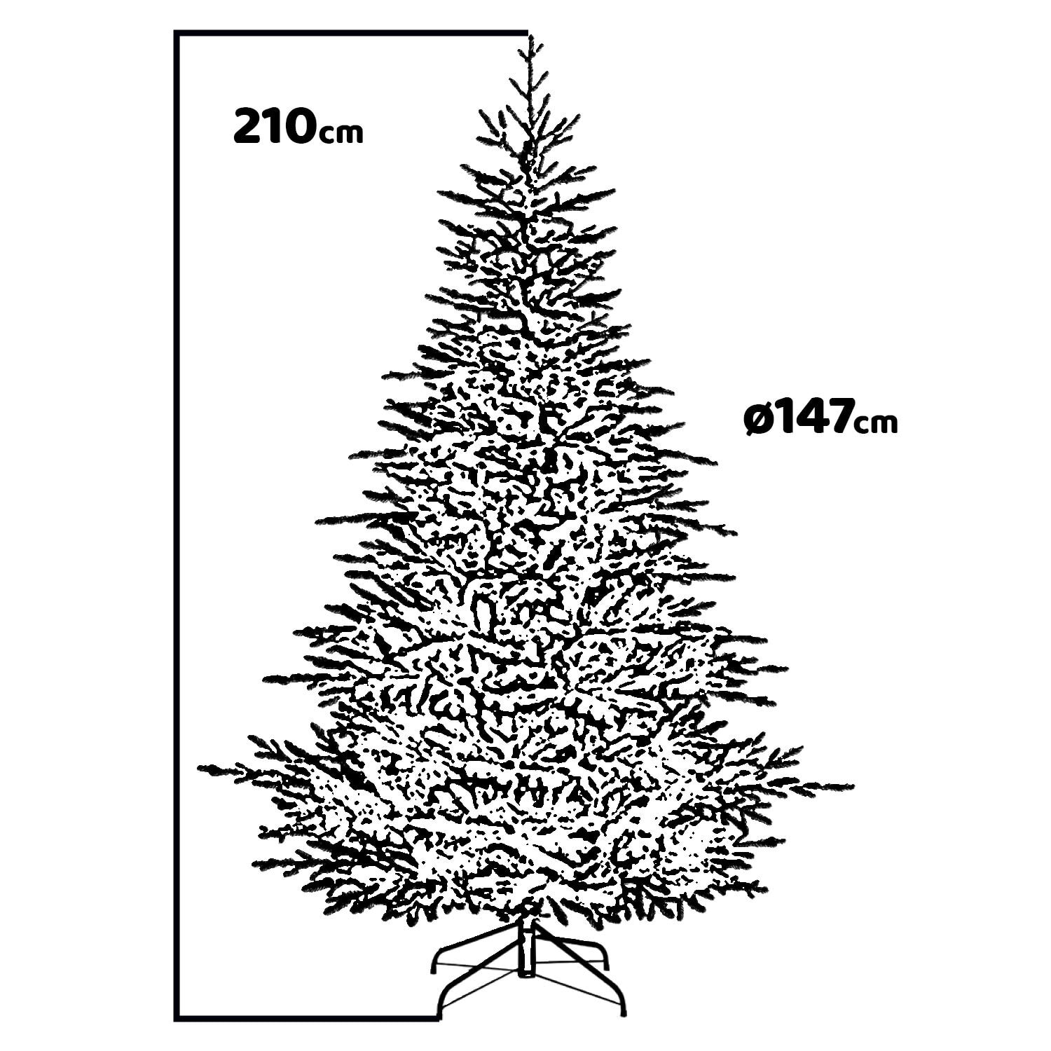 Lotus - Albero di Natale effetto realistico in PE ø147x210H, 606 rami