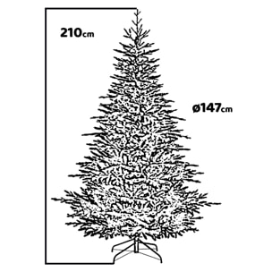 Lotus - Albero di Natale effetto realistico in PE ø147x210H, 606 rami