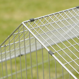 Parc enclos extérieur lapins portes verrouillables toit incliné acier vert