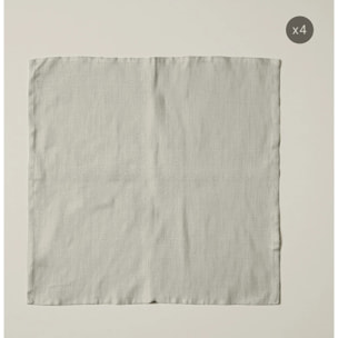 Lot de 4 serviettes Harvard Gris clair