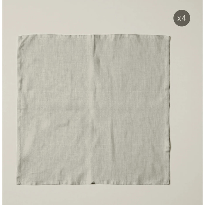 Lot de 4 serviettes Harvard Gris clair