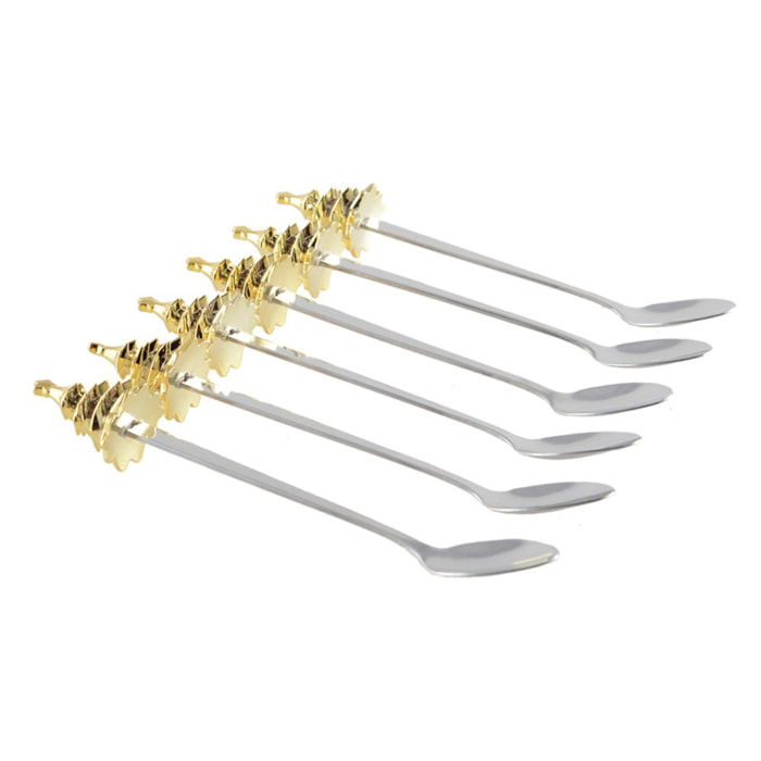 Cuillères sapin dorées - lot de 6