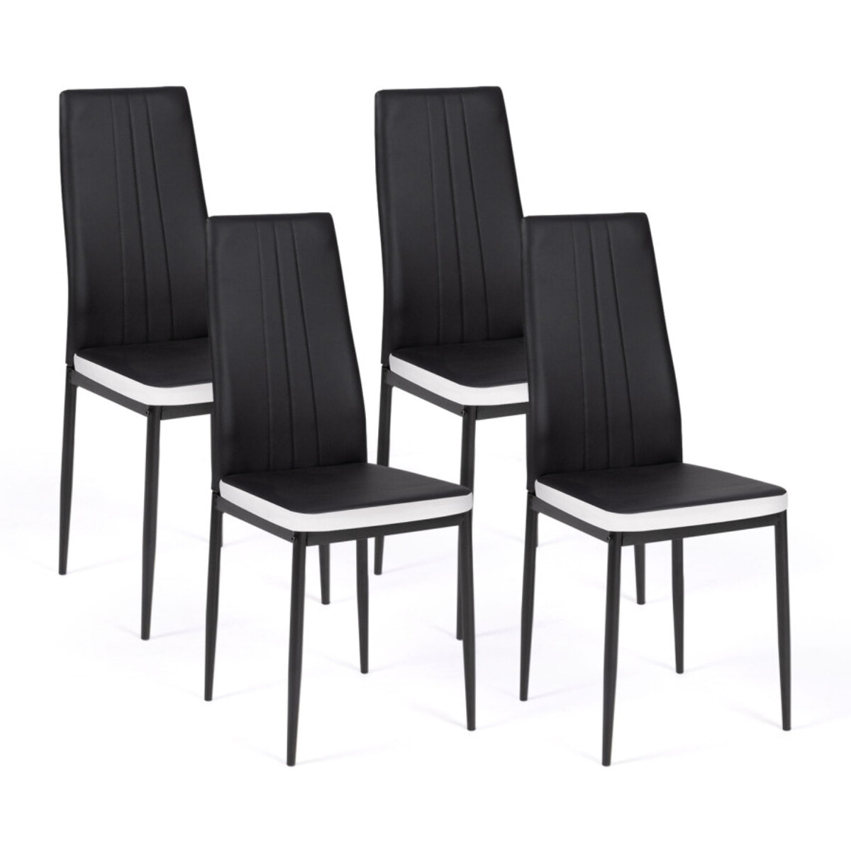 Chaises Jodie imitation cuir et pieds métal