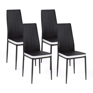 Chaises Jodie imitation cuir et pieds métal