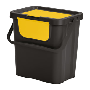 Papelera "moda doble" 24l con asa negro/ámbar