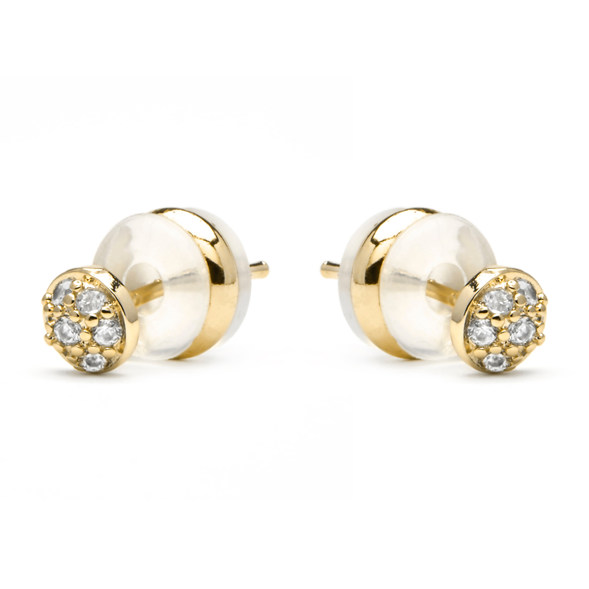 Pendientes acabado oro amarillo de 18k y Circonita Brillante