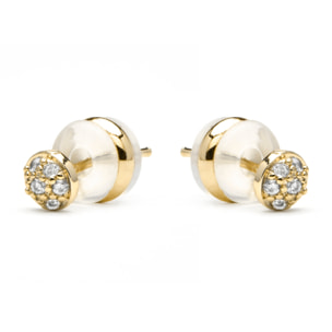 Pendientes acabado oro amarillo de 18k y Circonita Brillante