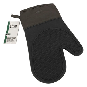 Gant de cuisine silicone et coton gris