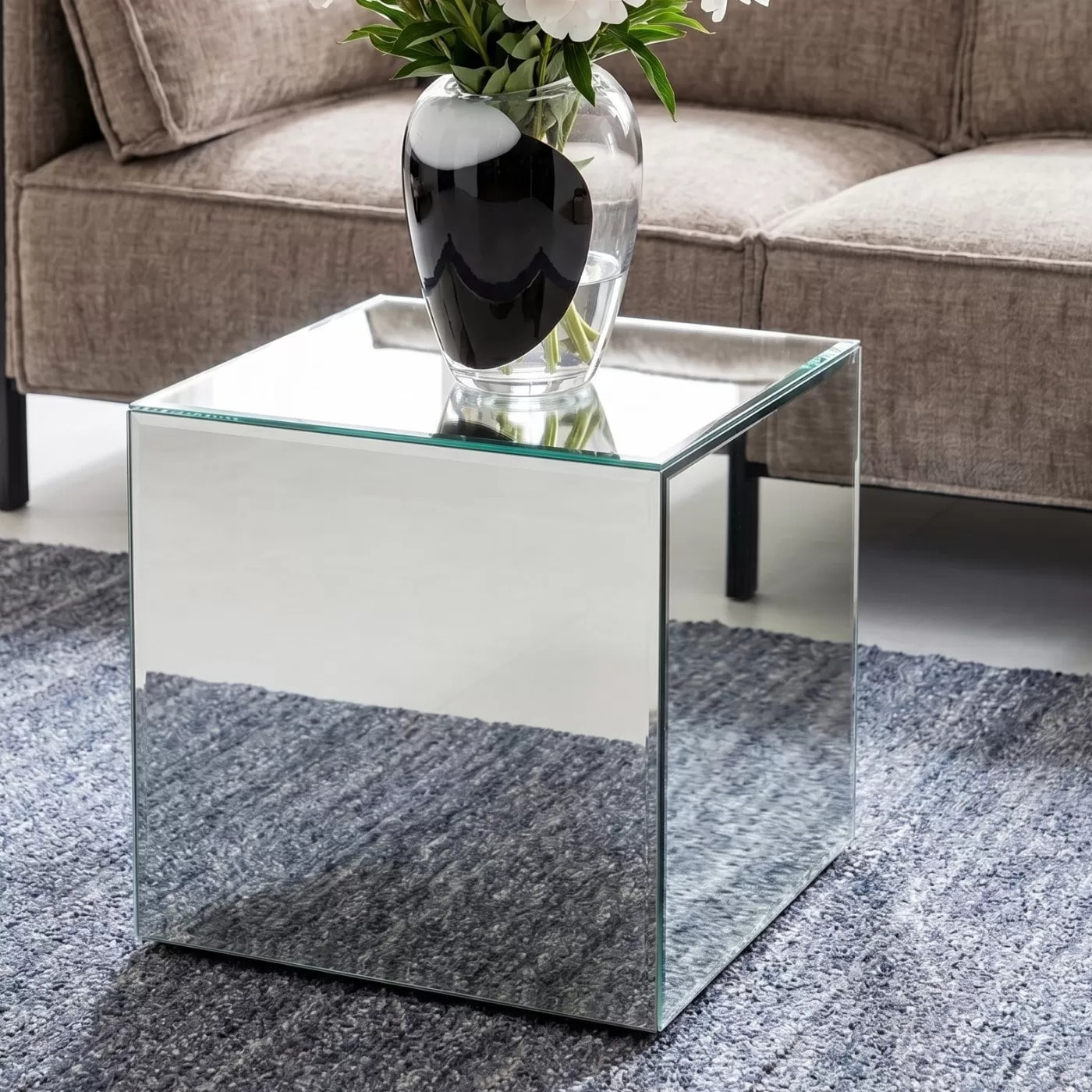 Table d'appoint Luxury 45x45cm argent Kare Design