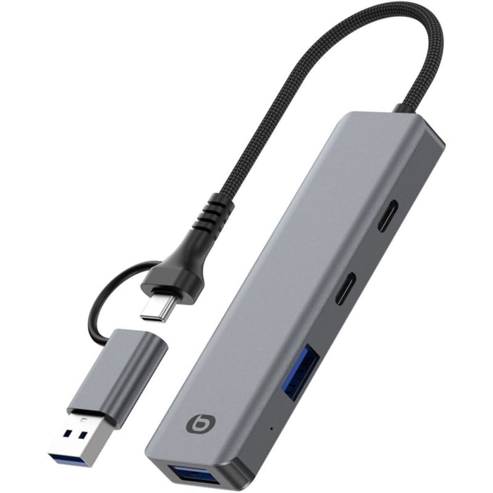 Hub ESSENTIELB 4 en 1 x2 USB-A + x2 USB-C