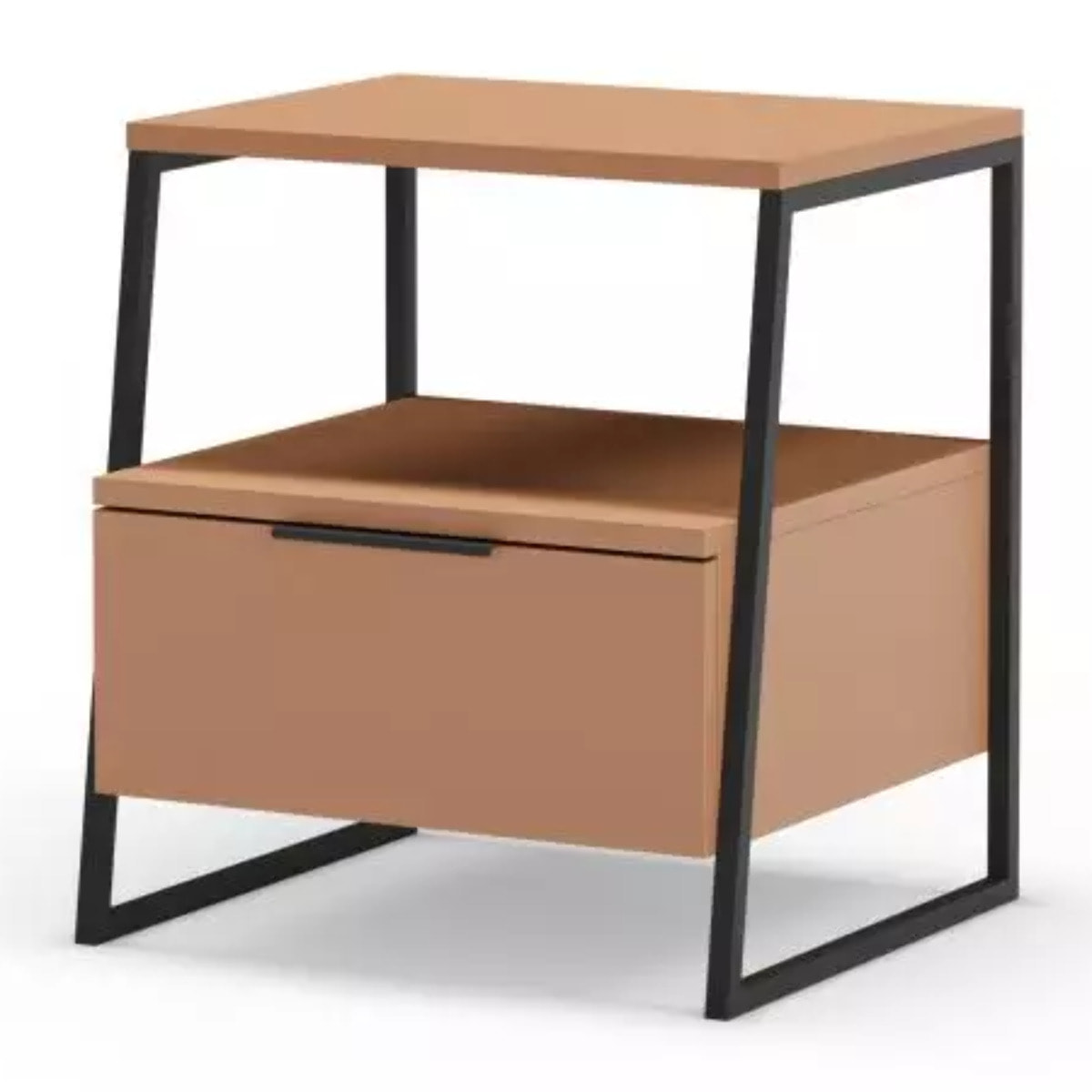 Mesita de noche Oksa Terracota - Negro