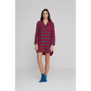 Camicia da notte donna trish lux in flanella a taglio uomo Noidinotte
