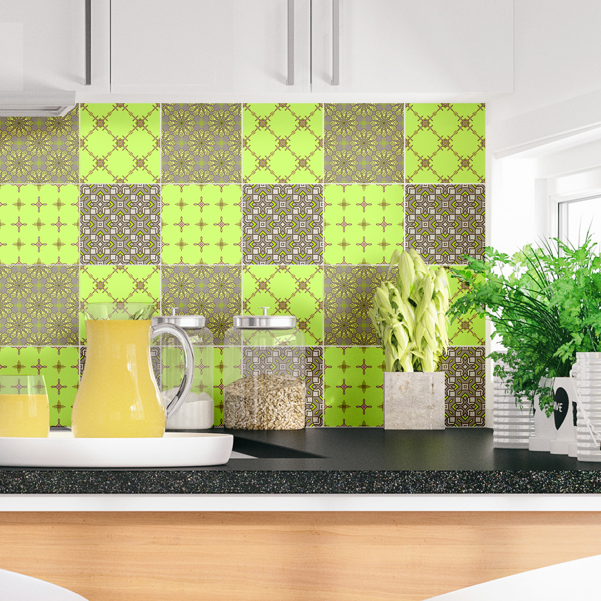 Stickers muraux - Sticker Mural Carrelage adhésif Cuisine Salle de Bain - 24 STICKERS CARRELAGES AZULEJOS TIMEO
