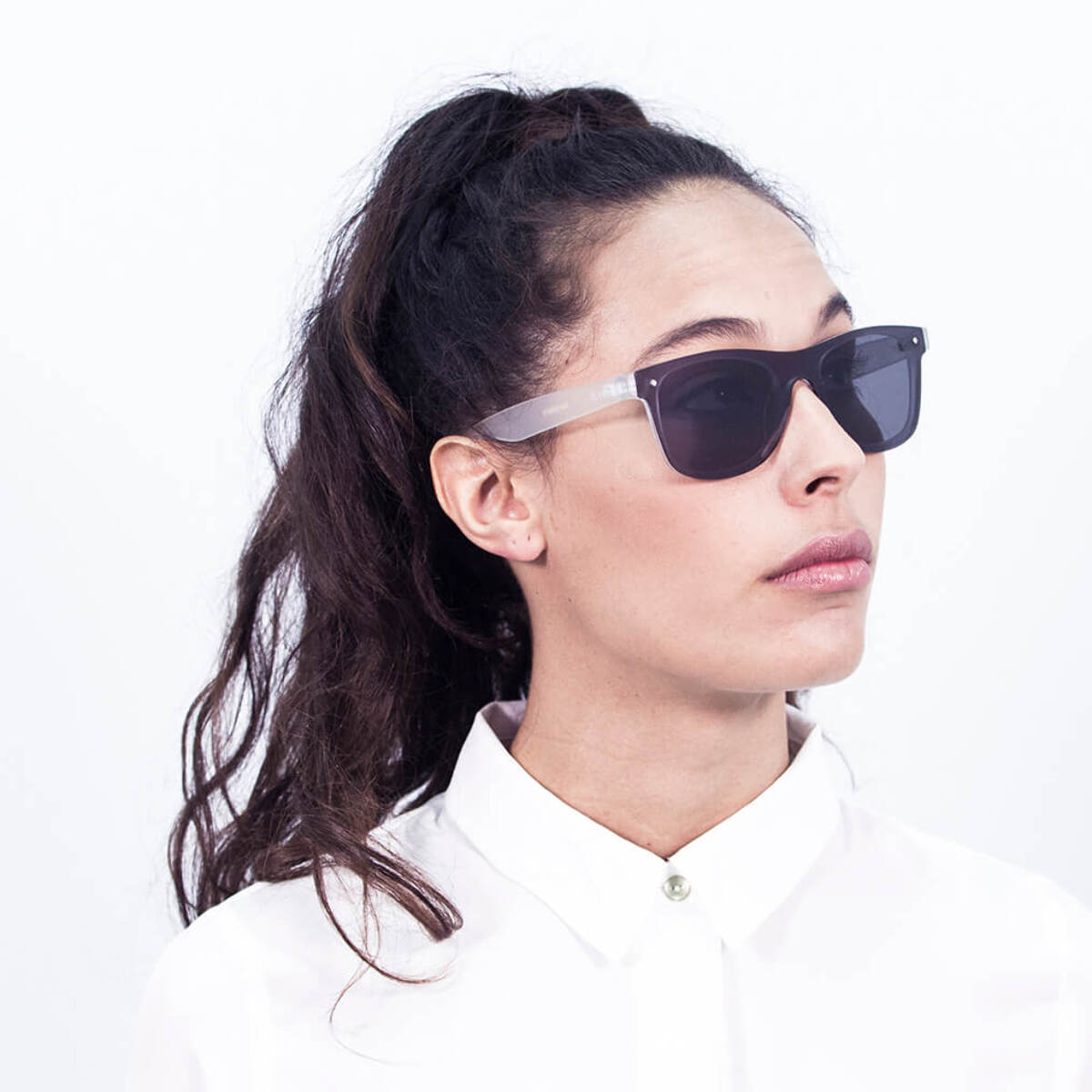 Gafas de sol PALO ALTO DALSTON - Blanco mate transparente / Plana ahumada