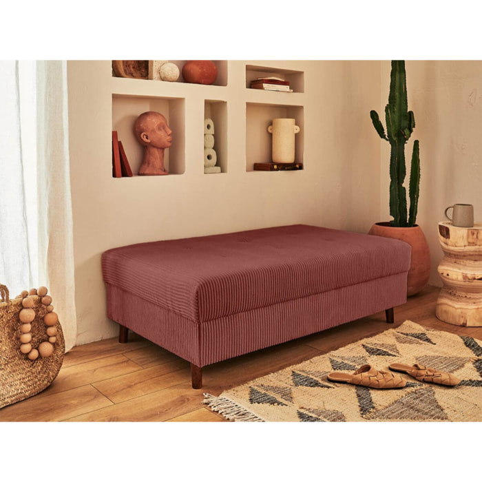 Rune - pouf modulable - en velours côtelé - Terracotta