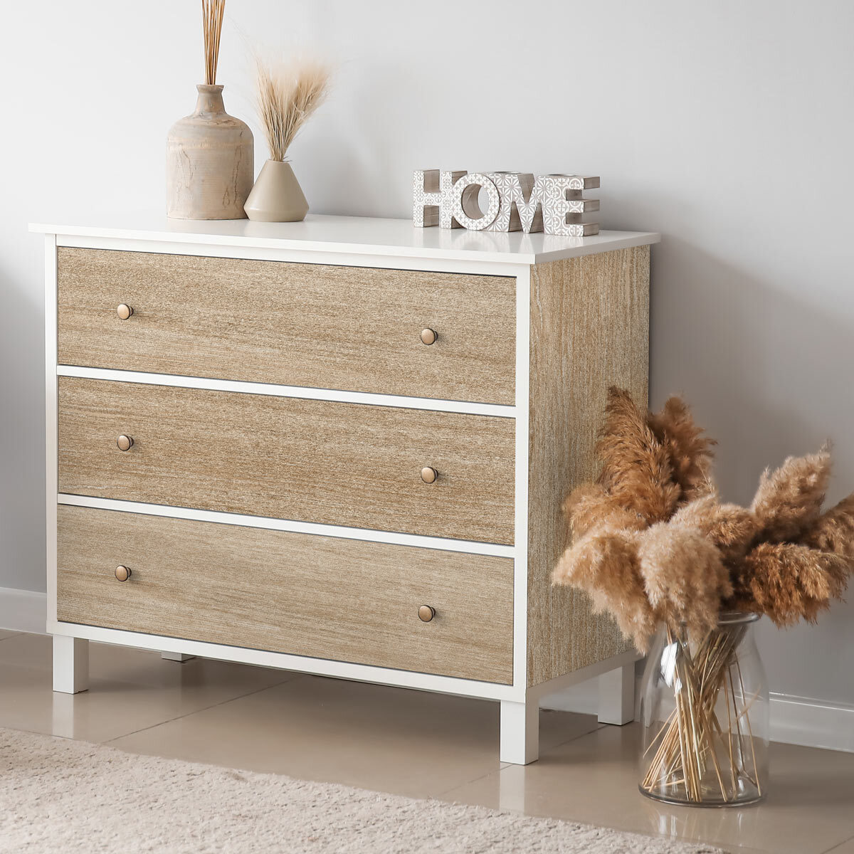 Rouleau revêtement adhésif vinyle au mètre - Sticker lavable Cuisine Meuble Armoire Porte - BOIS D'ARCTIQUE