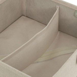 Rangement tiroir "Groomy" 2 compartiments beige 24x10,2cm