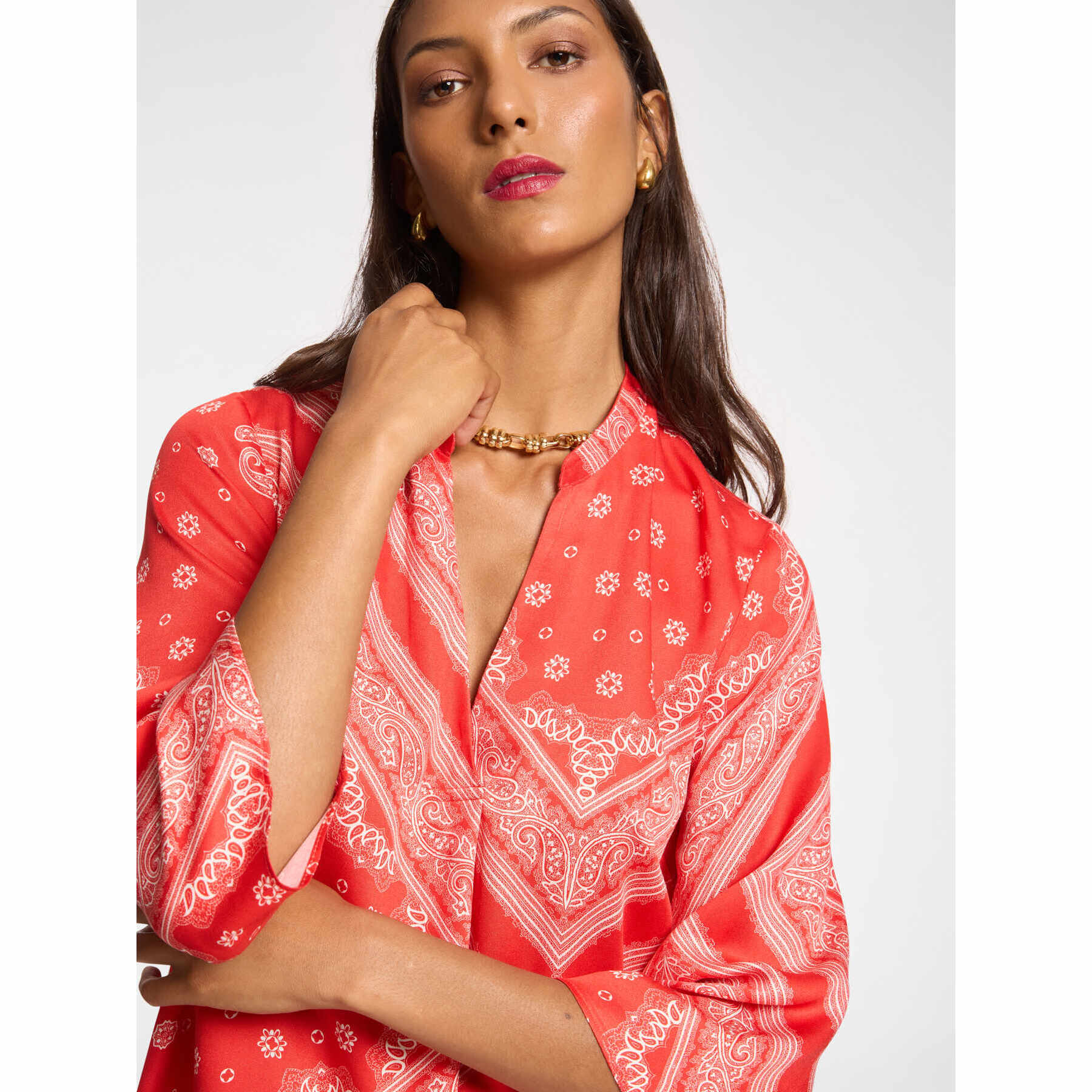 Elena Mirò - Blusa dalla stampa foulard - Rosso