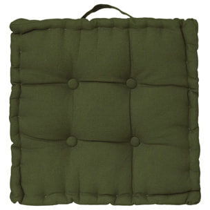 Coussin de sol vert kaki 40x40cm