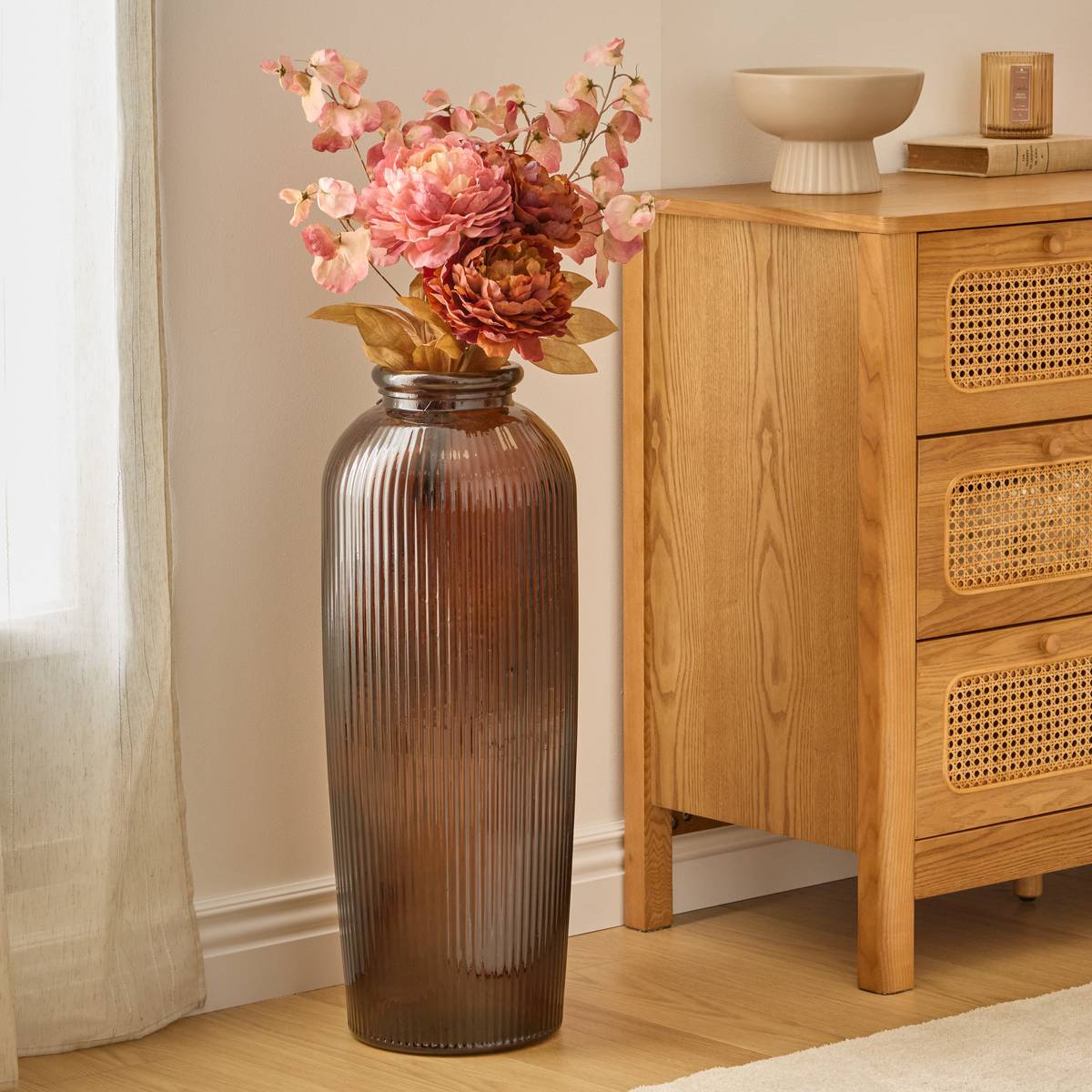 Vase Luz ambre H72cm