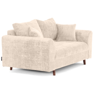 Rune - canapé droit 2 places en velours texturé - Beige