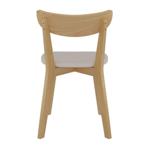 Lot de 2 chaises en tissu beige et bois de frêne - Tabata