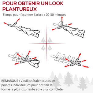 Sapins de Noël artificiel H. 75 cm aspect enneigé - lot de 2 sapins LED - 8 modes d'éclairage - 70 branches - décoration incluse - usage extérieur