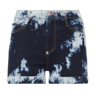 PHILIPP PLEIN Denim High waist Hot pants Bleached