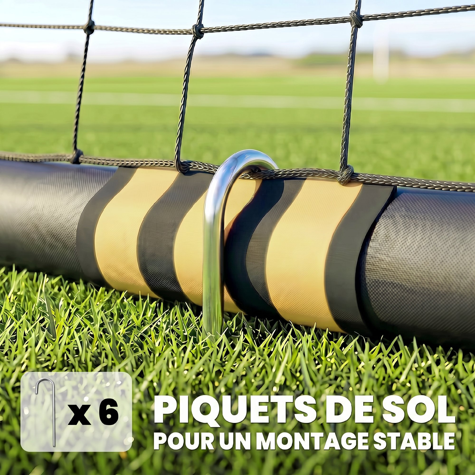 But de football - cage de foot - but futsal dim. 2,4L x 1,6H m - châssis métal moussé