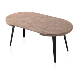 Mesa redonda extensible Berg Roble Honey - Negro