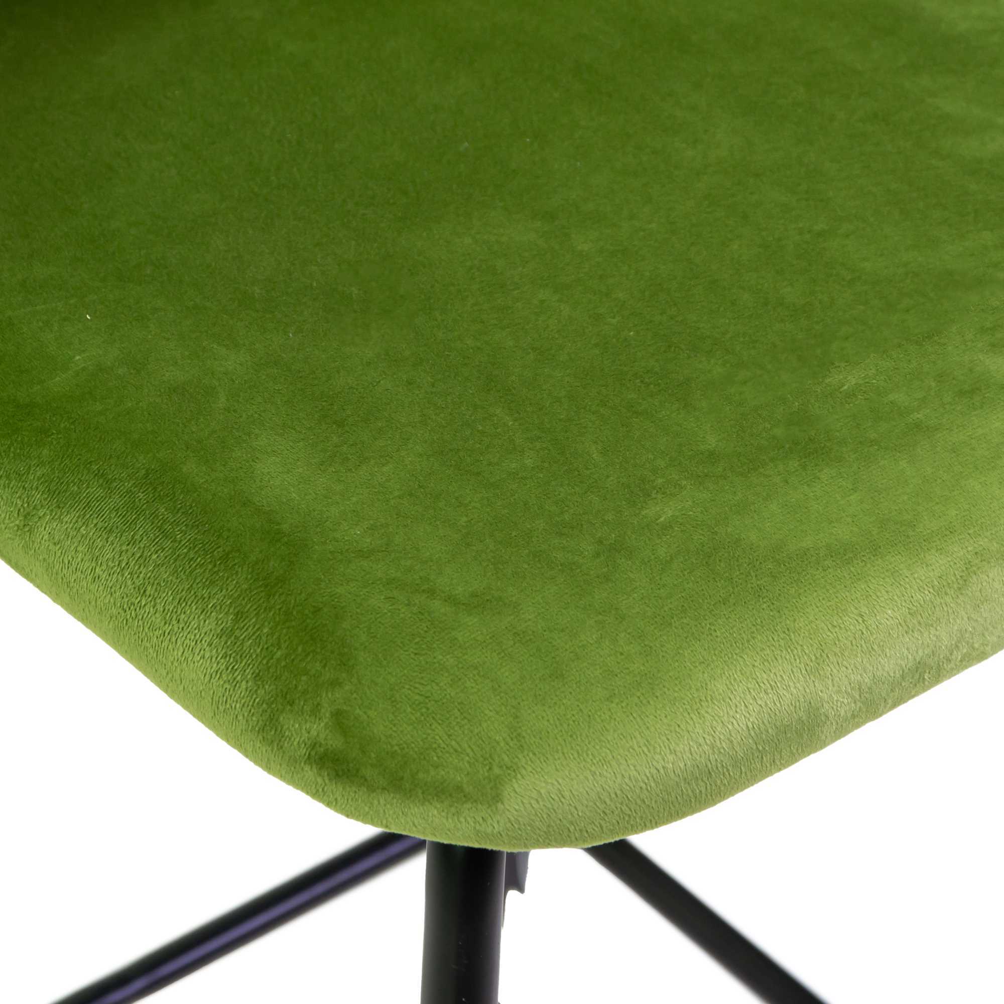 Sgabello Sammi Vacchetti in velluto verde con struttura nera cm44x48h91