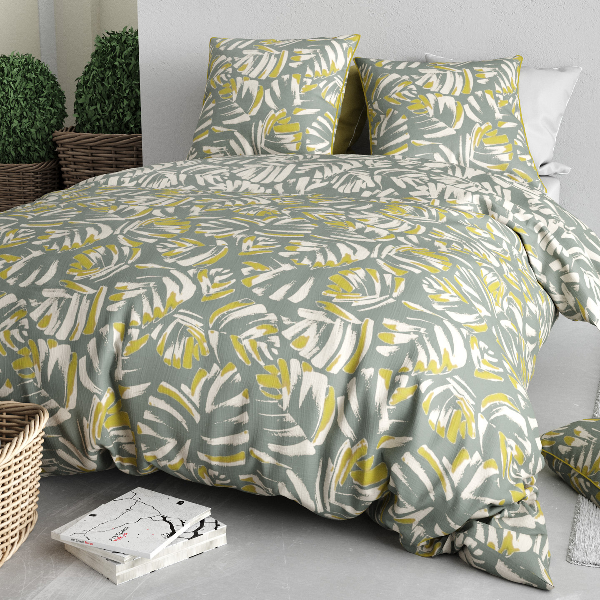 Parure Housse De Couette 3pcs 100% Coton 57 Fils NAOMI
