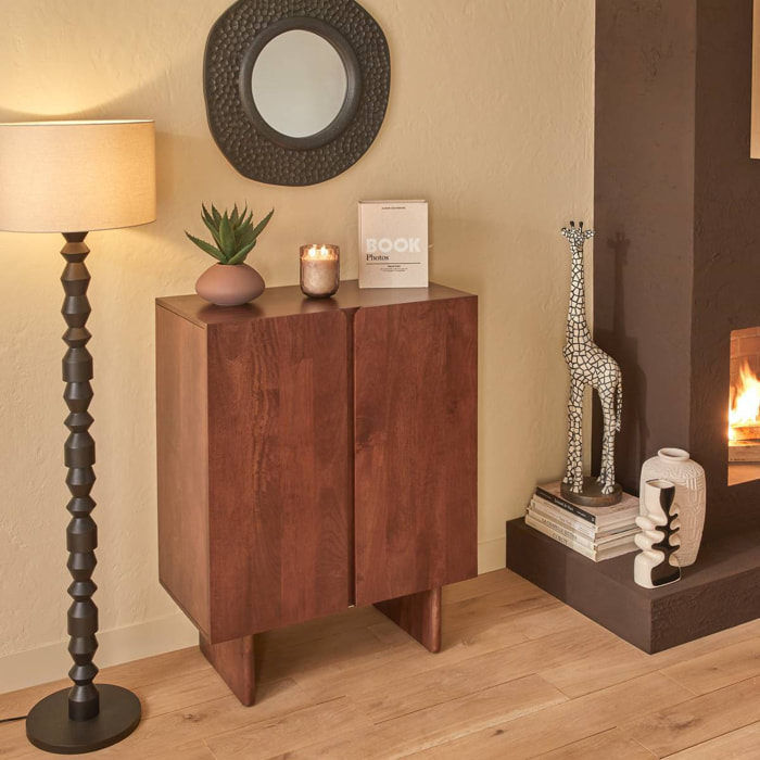 Buffet 2 portes Nyero 80x100cm marron